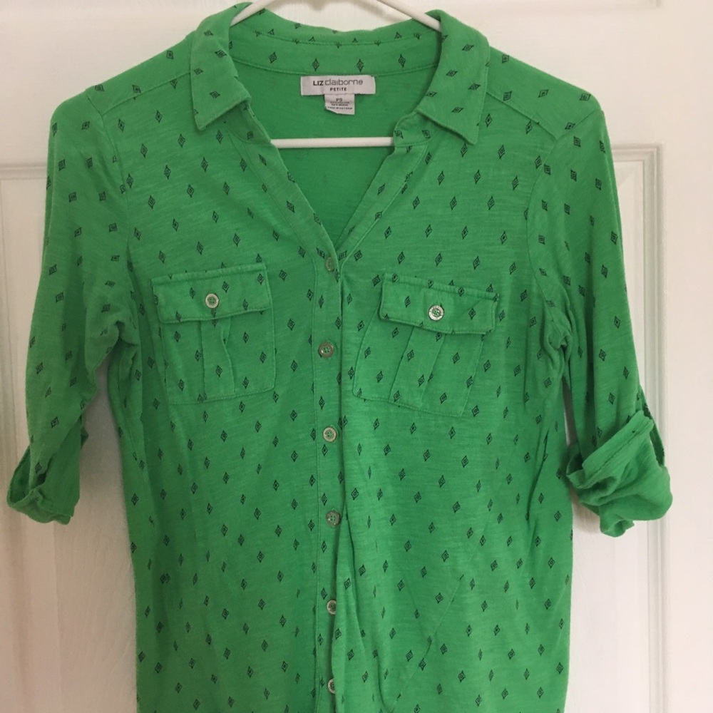 Liz Claiborne Kelly Green Blouse